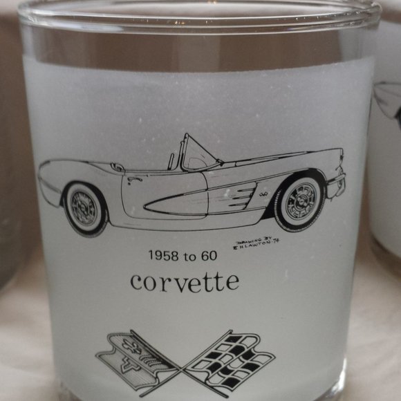 CORVETTE FROSTED GLASS TUMBLERS - Picture 5 of 10